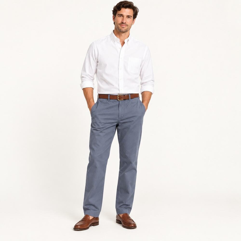 NWT J.Crew Factory Men’s Blue Gray Cotton Chino Pants 36x32